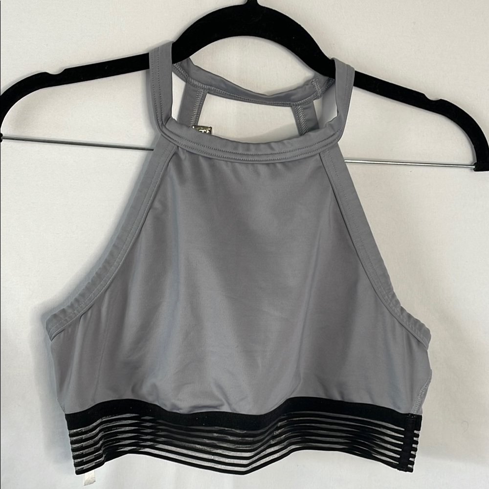 Victoria's Secret sport Gray and Black Halter‎ Sports Bra size large